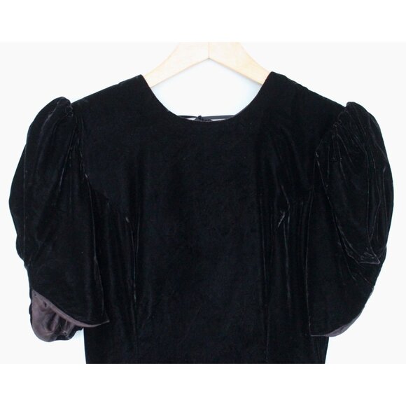 Vintage 1980s SCOTT McCLINTOCK Velvet & Burgundy Taffeta Open Back Dress Size 10 - Picture 2 of 9